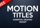 FREE Motion Title Animation Pack | Premiere Pro