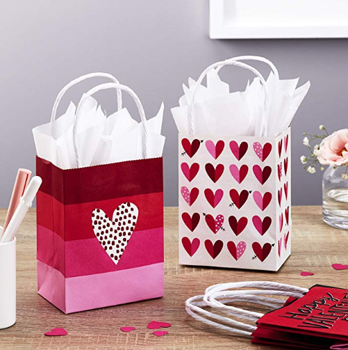 5 Mini Paper Valentines Day Gift Bags