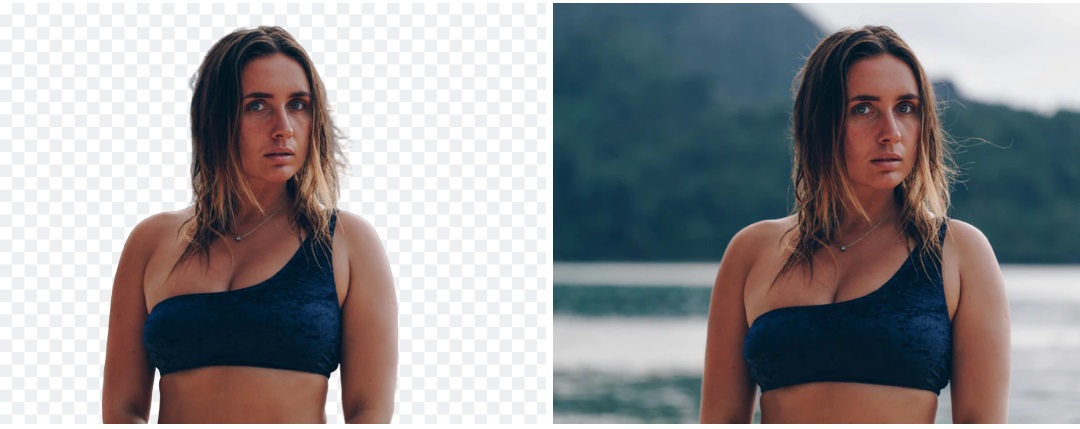 Before and After background removal (transparent background in 5 seconds for free)