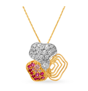 14kt Yellow-White Gold Triple The Elegance With This Pendant